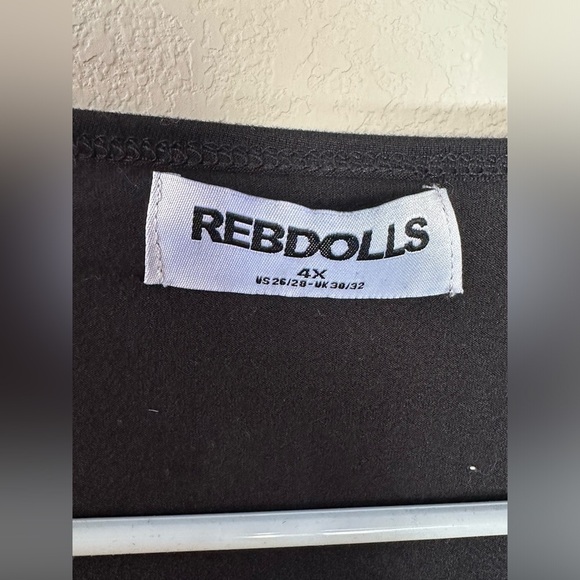 Big Risk Wrap Around Kimono Crop Top - Black Rebdolls size 4x plus size - Picture 4 of 7